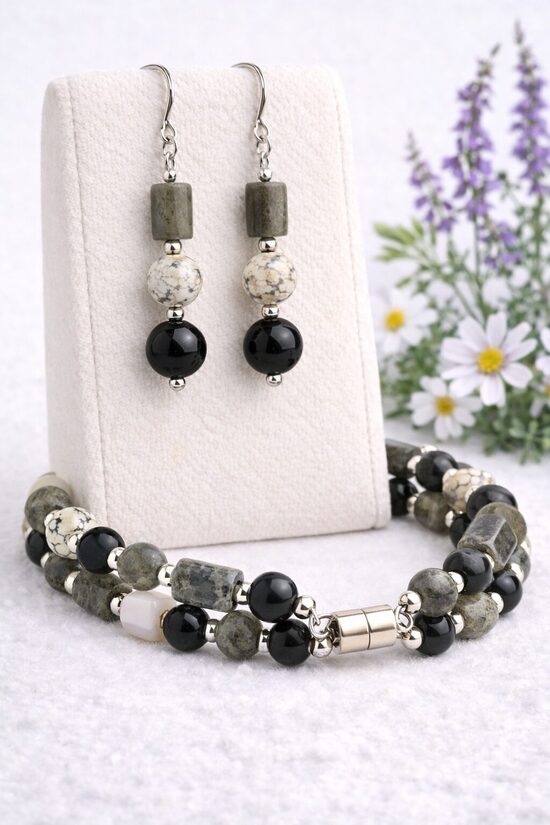 Dabīgo pērļu rotu komplekts "Mežonīgā dvēsele"